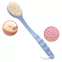 长柄搓澡神器[浅蓝色] 软毛洗澡刷长柄搓澡神器戳澡搓背刷挫澡沐浴刷后背身体后背搓澡刷