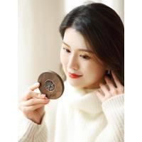 1高清复古镜木雕便女生携带随身圆实小化妆镜子花小号简约镜欧式