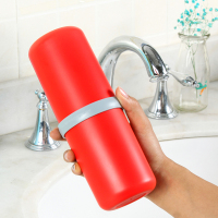 红色 202百屋c刷牙杯家居生活用品简约旅游创意便携式牙刷杯情侣两用