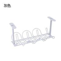 灰色 理线器方便线材分层悬挂式电线办公室粘贴收纳篮置物架网篮台式