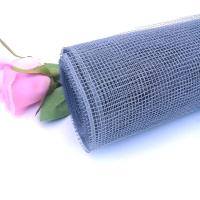 灰色 韩国PP网纱小方格网镂空网粗格纱网素色鲜花包装材料花店花艺用品