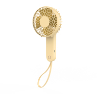 1800mAh夏日元素旋转风扇-黄色 名创优品手持小风扇静音usb可充电 MINISO风扇迷你随身旋转电风扇