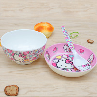 爱心KT4.5寸碗 密胺可爱儿童餐具套装仿陶瓷卡通家用创意耐摔宝宝吃饭碗盘勺子