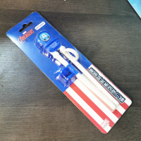 美国队长平面筷子 迪士尼儿童小孩筷子训练学习筷漫威蜘蛛侠宝宝吃饭套装勺子叉子