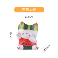 西瓜太郎/陶瓷筷子筒 卡通动物日式放筷子勺子置物架厨房陶瓷沥水筷子篓餐具筷筒