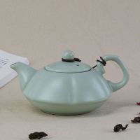六瓣壶 天天特价汝窑茶壶单壶陶瓷冰裂开片可养茶具汝瓷大号泡茶壶西施壶