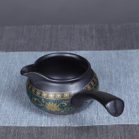 堆花(暗香)公道杯 创意陶瓷懒人茶漏石磨过滤网公道杯自动茶具套装旋转泡茶神器茶滤