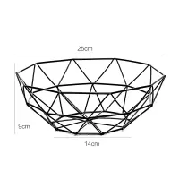 多边形矮款 默认 北欧铁艺水果篮 创意收纳沥水篮家用客厅茶几果盘镂空果盆