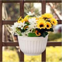 白色五个 大 五个装绿萝专用花盆吊篮盆半圆形壁挂花盆树脂花盆塑料花盆大号