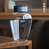 经典透亮 落笙玻璃茶叶罐大号合金盖储藏罐子茶罐密封家用透明保鲜日式家用