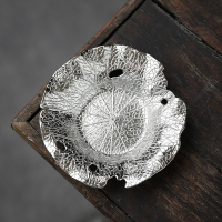 01残荷铜杯垫 尚冠 茶杯垫 隔热壶托茶道茶具配件锡铜茶碟茶托茶具配件创意