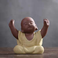 金蝉子 祥业茶宠摆件茶具配件茶具套装茶玩紫砂茶宠精品彩砂陶笔托笔架