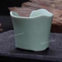 瓷牌茗茶具汝窑茶滤茶漏网茶渣过滤汝瓷开片陶瓷功夫茶具茶道零配