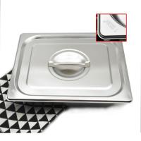201钢【1/9盖子】 304不锈钢份数盆特厚1/1食堂盛菜盘保温台自助餐盆长方形盆带盖子