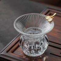 吉祥如意玻璃茶漏-线形 玻璃茶漏茶滤茶叶过滤网泡茶器茶隔漏斗茶具配件滤茶器
