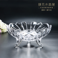 透明大号 特价无赠品 大号水晶玻璃果盘家用客厅欧式糖果盘茶几创意高脚果斗干果篮果盆