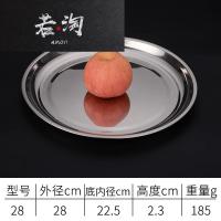 不锈钢圆盘[28cm] 不锈钢盘子圆盘平盘托盘碟子深盘浅盘家用菜盘餐具不锈钢烧烤盘子