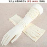 莫代尔全指长款1601款 米黄色 |# XS 防晒手套女骑车连指长筒袖套韩版五指年一体肉色汽车冰凉登山