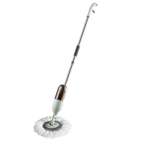 薄荷绿[万能旋转圆盘+平板拖板]双拖头 易力家用喷水拖把懒人拖把喷雾拖把圆形通用拖把头微湿拖布木地板