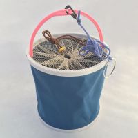 直径19厘米带防跳网+手提绳 钓鱼打水桶圆形钓鱼桶装鱼箱水箱矶钓箱垂钓渔具车载折叠水桶