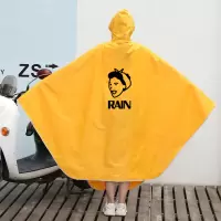 黄色背部卡通电瓶车雨衣 XXXL 黄色女士单人小号电动车专用雨衣电瓶车可爱卡通韩国骑行神器雨披