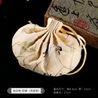 乳白色 仙鹤百褶无流苏-空袋 端午节仙鹤香包古风囊香流苏香袋空袋子驱车汽蚊随身挂件礼物