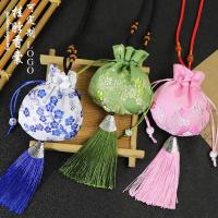 花色 红色空袋(手提款) 2021五h月端午节荷包猪头香囊民族风绒布苏绣长绳儿童挂脖12生肖