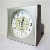 正方形-浅棕色-带灯 传光简约时尚夜光灯静音闹钟 时尚卡通数字床头学生儿童时钟表