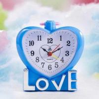 蓝色 床头蓝色心形懒人 闹钟卡通学生个性小懒人 创意台钟时钟表