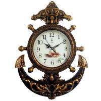 古金城堡 其他 船舵挂钟客厅创意复古欧式时钟家用大气中国风艺术装饰钟表