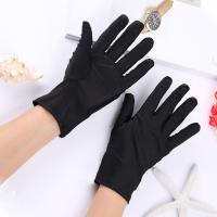 黑色5双 均码 氨纶手套男款女士白黑色短薄款春秋夏季防晒礼仪开车珠宝袖套弹力