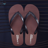 棕色 XS 38-39脚 沙滩拖鞋可泡水人字拖男士凉拖鞋夏季海边三色底沙滩防滑潮流男夹