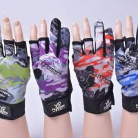 炫彩紫手套一双 均码 户外钓鱼防晒装备全套男女丝夏季头套帽袖套面巾手套透气四件套