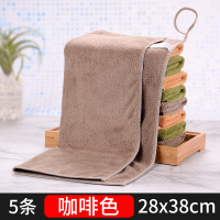 QMK-046带挂绳(5条,28x38) 德式磨毛抹布吸水不掉毛厨房专用毛巾家务清洁擦桌子家用方巾易洗