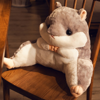 浅灰色 小号50x40x23厘米(无毯子无暖手) 仓鼠抱枕被子两用 靠背护腰靠垫靠枕 孕妇办公室腰垫毯子座椅枕头