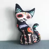 翅膀纹身猫 其他规格 纹身猫个性猫异形手工原创oldschool动物造型礼物抱枕靠垫