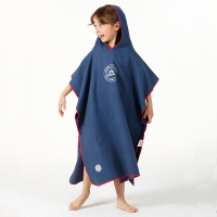 藏青 M号[建议身高90-135cm] 儿童浴巾斗篷带帽吸水速干游泳浴巾浴袍卡通女童男便携宝宝沙滩巾