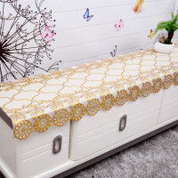 A款金色 49*80cm 唯美丽PVC电视柜茶几桌布防水床头柜鞋柜盖布长方形玄关垫盖布