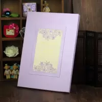 礼薄t蓝花边带钻 婚礼礼金簿签名册 结婚创意签到本个性花边签到簿有带格高档礼薄