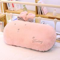 粉色 小号60X35cm ins床头靠枕公主风床上用品 沙发靠背抱枕兔绒可爱靠垫含芯可拆洗