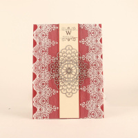 热情红色无格款 签到本结婚礼创意蕾丝签名簿通用嘉宾提名册欧式婚宴宝宝宴礼金本