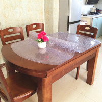 透明1.5mm 床头柜40*50cm*2张 伸缩折叠椭圆形桌布防水防烫防油免洗透明磨砂pvc软质玻璃餐桌垫