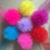 6个直径20厘米花球颜色可选 纱幔楼梯扶手装饰婚房婚庆拉花彩带纱缦雪纱花球布置婚礼结婚用品