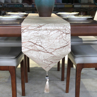 棕色 32x180cm 北欧茶几餐桌布艺桌旗茶几旗鞋柜盖巾长方形电视柜盖布简约轻奢风