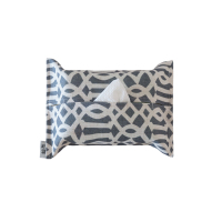 气质蓝灰 24*17cm(平铺尺寸)) 美式棉麻纸巾盒印花ins客厅抽纸盒亚麻餐桌日式餐巾盒可水洗