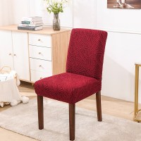 理纹-脂红 提示:勾选后可编辑 泡泡裙家用连体弹力通用餐桌座椅套凳套罩布艺加厚椅子套简约现代