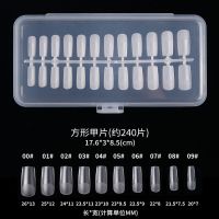 磨砂-方形 厂家 美甲店专用240片盒装磨砂美甲片超薄无痕全贴贴甲片透明成品