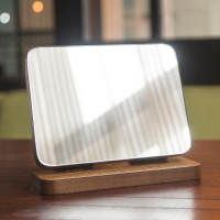 A款 台式化妆镜欧式镜子简约木质梳妆镜便携宿舍桌面镜可折叠高清美容