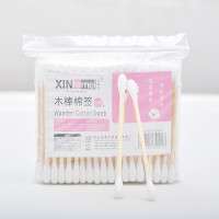 两头圆木棉签10包(约1000支) 涂液尖头棉签美睫纹眉小头改错棉棒便携式神器眼线多功能超细卸妆
