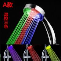 LID温控花洒[单只] A款 LED发光变色带灯花洒感温变色七彩花洒自发电温控彩色淋浴喷头